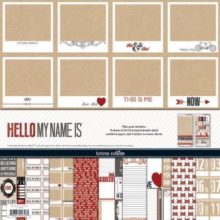 Набор бумаги 30*30 см 9 листов 2 листа стикеров Hello My Name Is HMN128, купить - БлагоЛис