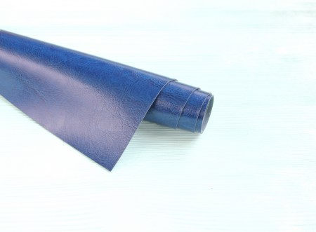 Переплетная экокожа глянцевая, индиго, отрез 35 х 50 см, Италия, купить - БлагоЛис