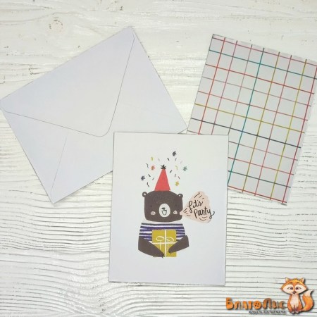 Набор открытка с конвертом "Let's party", 10.5х14 см., коллекция "Hooray", ТМ Crate Paper, купить - БлагоЛис