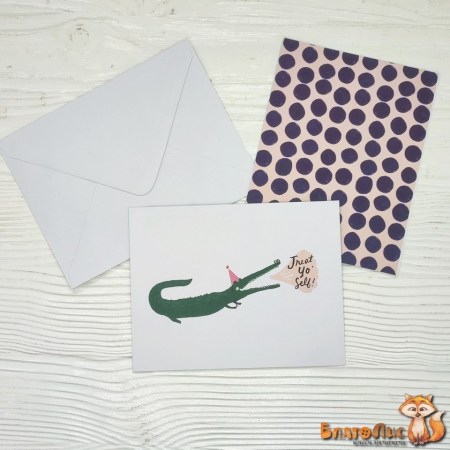 Набор открытка с конвертом "Yo self", 10.5х14 см., коллекция "Hooray", ТМ Crate Paper, купить - БлагоЛис