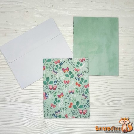 Набор открытка с конвертом "Бабочки", 10.5х14 см., коллекция "Truly Grateful", ТМ Pink Paislee, купить - БлагоЛис