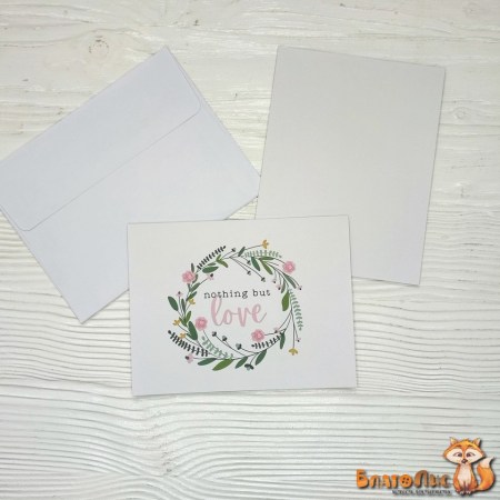 Набор открытка с конвертом "Love", 10.5х14 см., коллекция "Lovely moments", ТМ Pebbles, купить - БлагоЛис