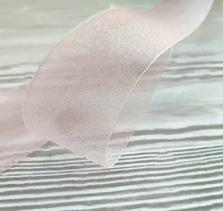 Лента полупрозрачная мерцающая 38 мм, цвет розовый, DIY Ribbon's, цена за 1 ярд ( 90 см ), купить - БлагоЛис