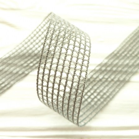 Тесьма-сетка 25 мм., цвет серый, DIY Ribbon's, цена за 1 ярд ( 90 см ), купить - БлагоЛис