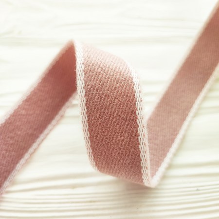 Тесьма твидовая полушерстяная 25 мм., цвет пыльная роза, DIY Ribbon's, цена за 1 ярд ( 90 см ), купить - БлагоЛис