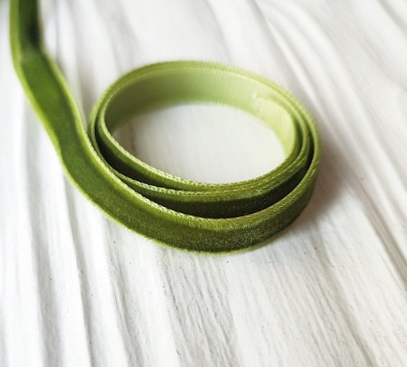 Шнур вельветовый 10 мм, цвет зеленый, DIY Ribbon's, цена за 1 ярд (90 см) , купить - БлагоЛис
