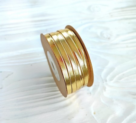 Шнур плоский Золото 5 мм, DIY Ribbon's, цена за 1 ярд ( 90 см ), купить - БлагоЛис