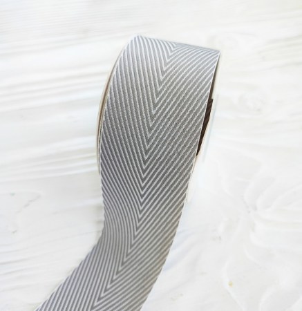 Лента твиловая серая 38 мм, DIY Ribbon's, цена за 1 ярд ( 90 см ), купить - БлагоЛис