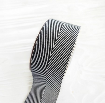 Лента твиловая черная 38 мм, DIY Ribbon's, цена за 1 ярд ( 90 см ), купить - БлагоЛис