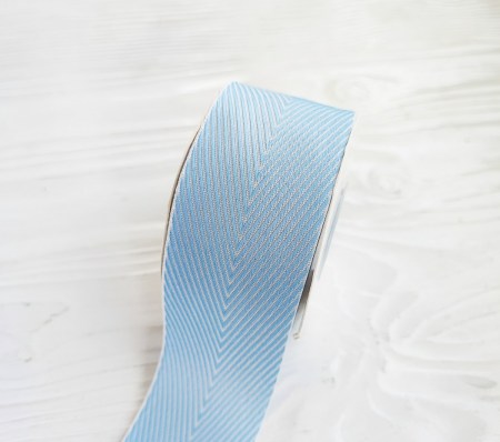 Лента твиловая голубая 38 мм, DIY Ribbon's, цена за 1 ярд ( 90 см ), купить - БлагоЛис