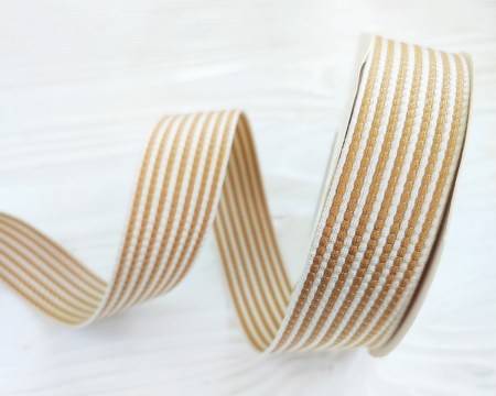 Лента стеганая двуцветная песочная 25 мм, DIY Ribbon's, цена за 1 ярд ( 90 см ), купить - БлагоЛис