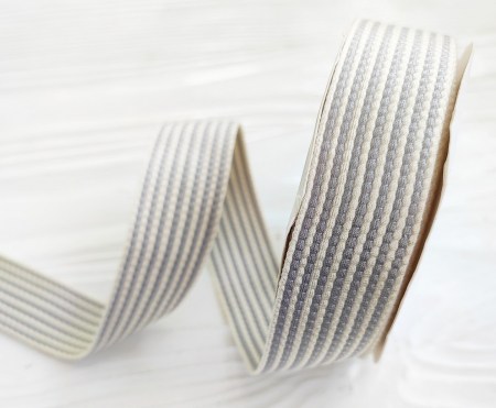 Лента стеганая двуцветная серая 25 мм, DIY Ribbon's, цена за 1 ярд ( 90 см ), купить - БлагоЛис