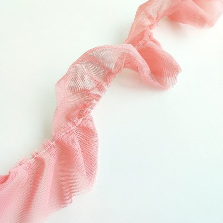 Рюш из сетки 4 см., цвет розовый, DIY Ribbon's, цена за 1 ярд ( 90 см ), купить - БлагоЛис