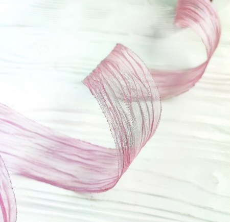 Лента органза жатая 35 мм, цвет сиреневый, DIY Ribbon's, цена за 1 ярд ( 90 см ), купить - БлагоЛис