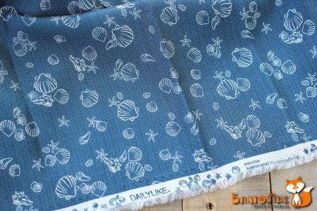 Ткань Dailylike "Ракушки", 100% вискоза, отрез 80х45 см	, купить - БлагоЛис