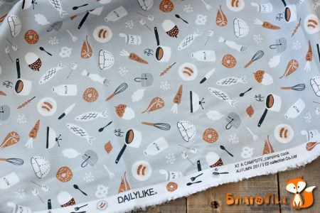 Ткань Dailylike "Пикник", 100% хлопок, плотность С20 (165г/м2), отрез 55х45 см , купить - БлагоЛис