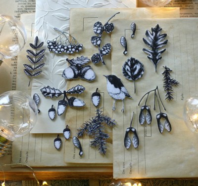 Набор тканевых высечек "Леса средней полосы", 21 элемент, БлагоЛис