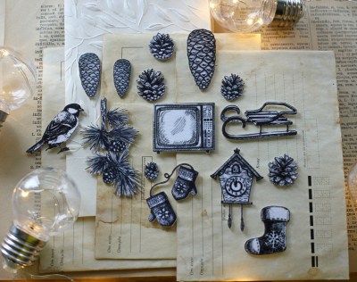 Набор тканевых высечек "Пять минут, пять минут..", 15 элементов, БлагоЛис