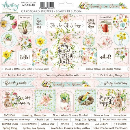 Набор цветного чипборда Beauty in Bloom, 30,5 х 30,5 см, ТМ Mintay by Karola, купить - БлагоЛис