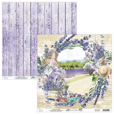 Набор бумаги Lavender Farm, 30,5 х 30,5 см, 12 двусторонних листов + лист для вырезания, плотность 250 грамм, ТМ Mintay by Karola