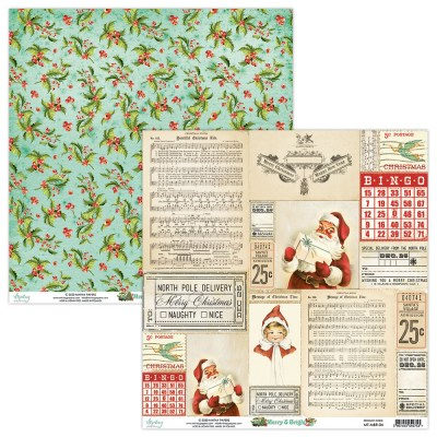 Набор бумаги Merry & Bright, 15 х 15 см, 24 двусторонних листа, плотность 240 грамм, ТМ Mintay by Karola