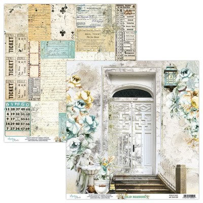 Набор бумаги Old Manor (Старинная усадьба), 30,5 х 30,5 см, 12 двусторонних листов + лист для вырезания, плотность 240 грамм, ТМ Mintay by Karola  