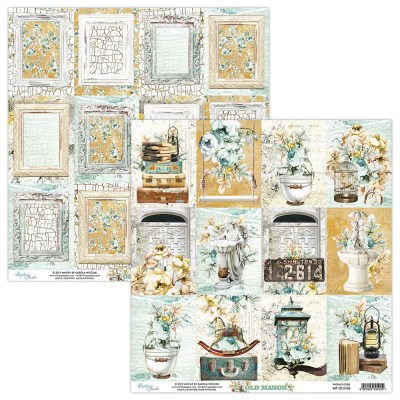 Набор бумаги Old Manor (Старинная усадьба), 30,5 х 30,5 см, 12 двусторонних листов + лист для вырезания, плотность 240 грамм, ТМ Mintay by Karola  