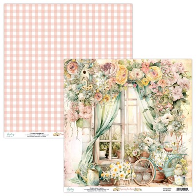 Набор бумаги Spring Is Here, 30,5 х 30,5 см, 12 двусторонних листов + лист для вырезания, плотность 250 грамм, ТМ Mintay by Karola