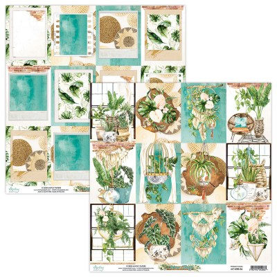 Набор бумаги Urban Jungle, 30,5 х 30,5 см, 12 двусторонних листов + лист для вырезания, плотность 240 грамм, ТМ Mintay by Karola