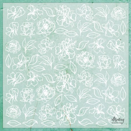 Деко веллум (лист кальки с рисунком) Flowers 1, 30,5 х 30,5 см, плотность 90 грм², ТМ Mintay by Karola, купить - БлагоЛис