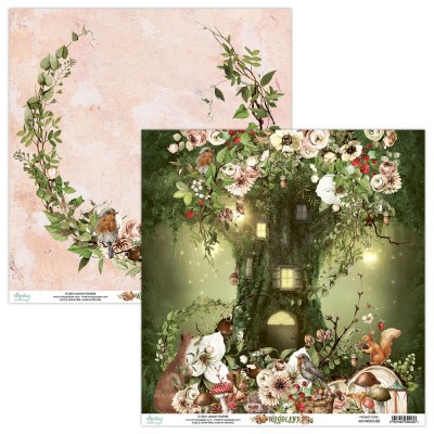 Набор бумаги Woodland, 30,5 х 30,5 см, 12 двусторонних листов + лист для вырезания, плотность 250 грамм, ТМ Mintay by Karola