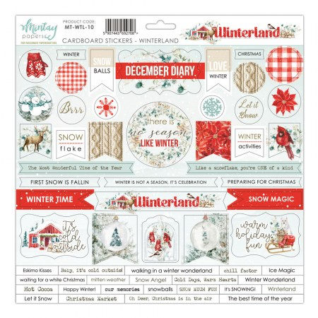 Набор цветного чипборда Winterland, 30,5 х 30,5 см, ТМ Mintay by Karola, купить - БлагоЛис