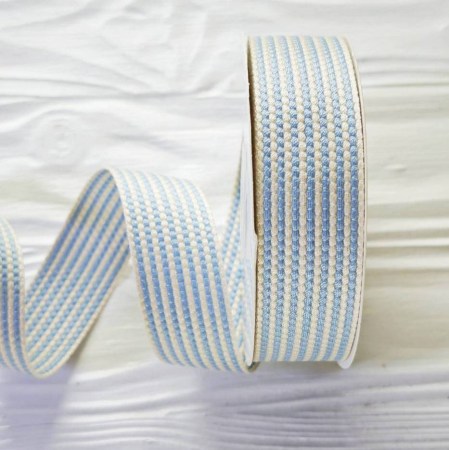 Лента стеганая двуцветная голубая 25 мм, DIY Ribbon's, цена за 1 ярд ( 90 см ), купить - БлагоЛис
