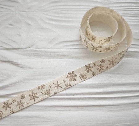 Лента "Снежинки", 15 мм, цена за 1 ярд (90см), купить - БлагоЛис