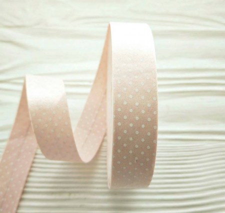 Лента двусторонняя "Горошки", розовая, 25 мм., цена за 1 ярд (90 см), купить - БлагоЛис