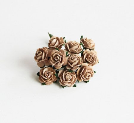 Mini роза 1,5 см Кофе с молоком, купить - БлагоЛис