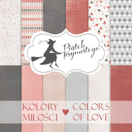 Набор бумаги Colors of love, 30,5 х 30,5 см, 6 двусторонних листов, плотность 240 грамм, ТМ Piatek Trzynastego, купить - БлагоЛис