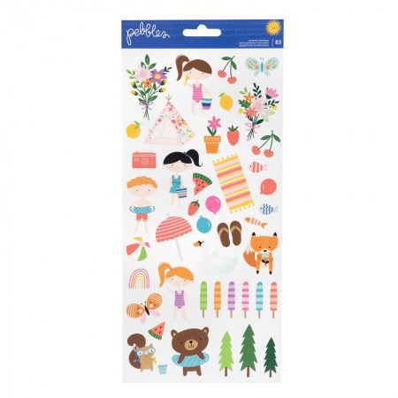 Стикеры из кардстока Sun and Fun, 83 элемента,  Pebbles, купить - БлагоЛис