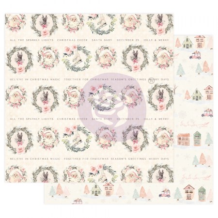 Лист двусторонней бумаги 30,5x30,5 см  с золотым фольгированием Together for Christmas, коллекция Sugar Cookie, Prima Marketing , купить - БлагоЛис