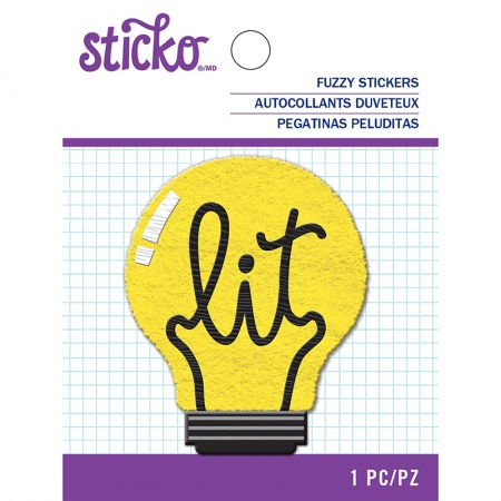 Пушистый стикер Lit Bulb, 7 см, Sticko, купить - БлагоЛис