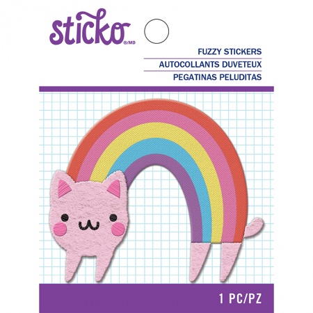 Пушистый стикер Rainbow Cat, 7 см, Sticko, купить - БлагоЛис
