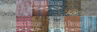 Набор двусторонней скрап бумаги Vintage texture,30,5 x30,5 см, плотность 175 грамм,  Фабрика Декору