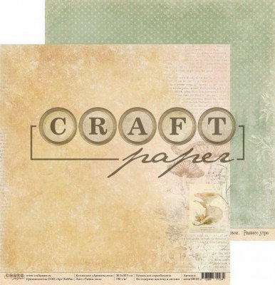 Набор бумаги "Ароматы леса", 8 листов, 20 х 20 см, плотность 190 гр\м2, ТМ Craft Paper 