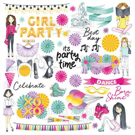 Лист с картинками для вырезания. Набор "Party girl", Фабрика Декора, купить - БлагоЛис