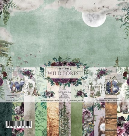Набор двусторонней бумаги Wild forest, 11 листов, 30,5 х 30,5 см, 190 г, ТМ Summer Studio  , купить - БлагоЛис