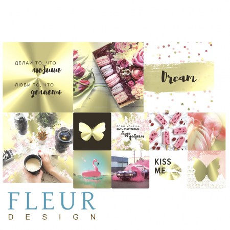 Набор карточек Pretty pink 9,5 х 9,5 + 5 х 5 см, ТМ Fleur design, купить - БлагоЛис