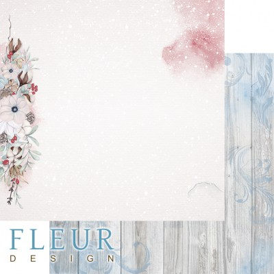 Набор бумаги "Снежная акварель" 30,5 х 30,5 см, 12 двусторонних, Fleur Design
