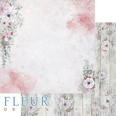 Набор бумаги "Снежная акварель" 30,5 х 30,5 см, 12 двусторонних, Fleur Design