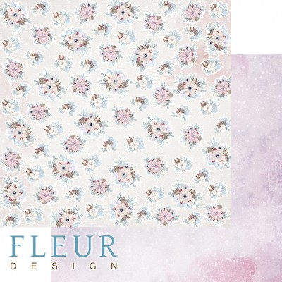 Набор бумаги "Снежная акварель" 30,5 х 30,5 см, 12 двусторонних, Fleur Design