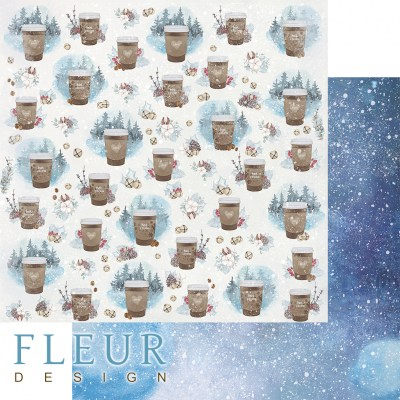 Набор бумаги "Снежная акварель" 30,5 х 30,5 см, 12 двусторонних, Fleur Design